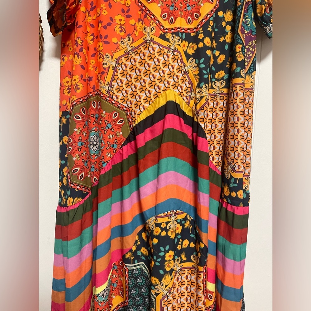 Multicolor Printed Bohemian Maxi Dress multiple sizes S-L - Picture 9 of 11